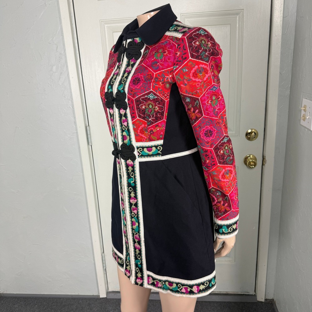 Elevenses Anthropologie Women's Satsuma Jacket 2 Cotton Embroidered zip Boho Y25 - Picture 3 of 7